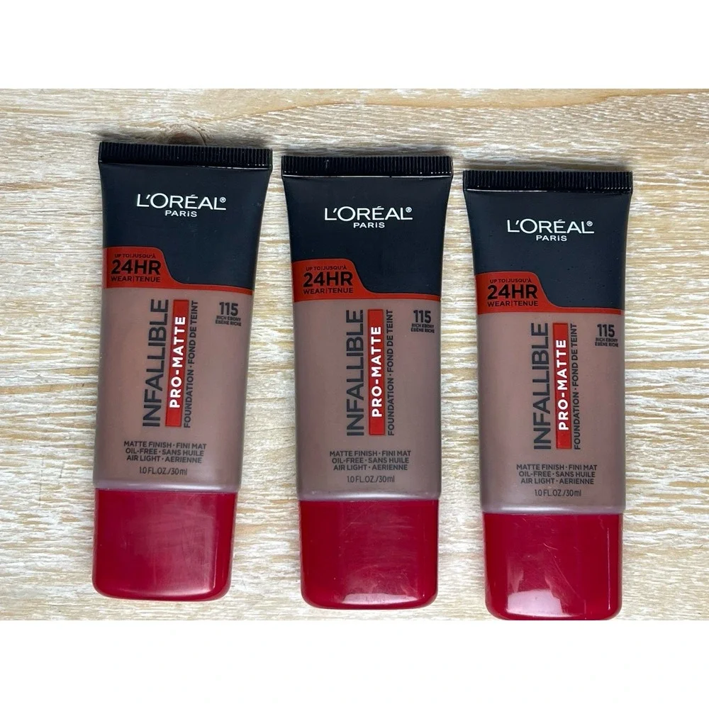 L'Oreal Paris Infallible Pro-Matte Liquid‎ Foundation Makeup 115 Rich Ebony